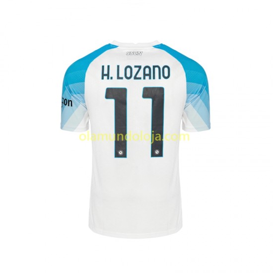 Camisola Napoli Face Game Lozano 11 Homem Equipamento Primeiro 2022-2023 Manga Curta